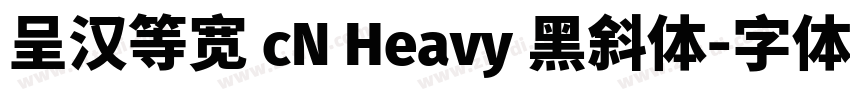 呈汉等宽 cN Heavy 黑斜体字体转换